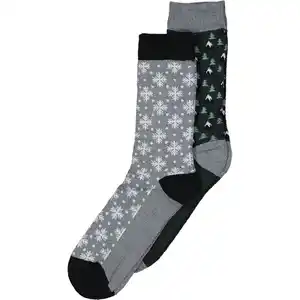 Herrensocken 2er-Pack, Grau, 43/46