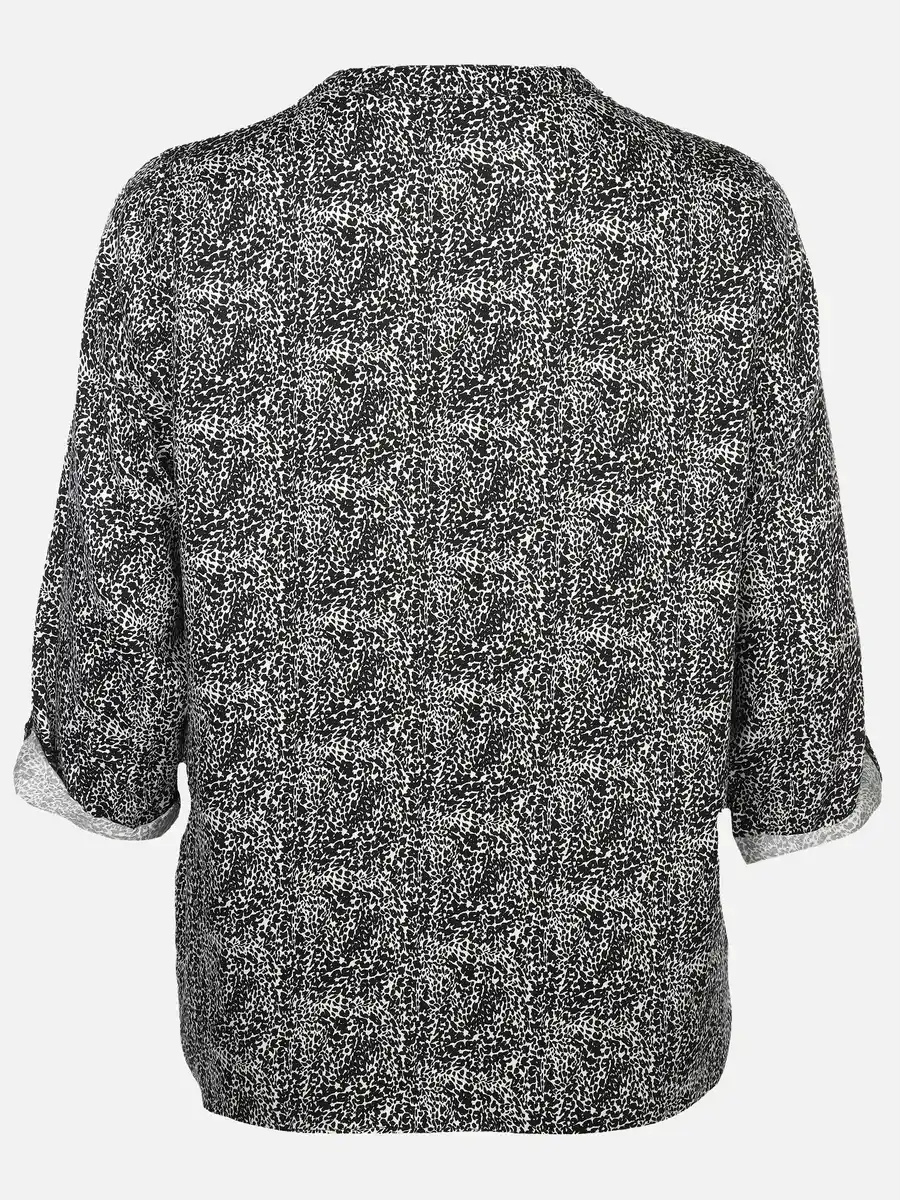 Bild 2 von Große Größen Bluse im Minimalprint Schwarz
