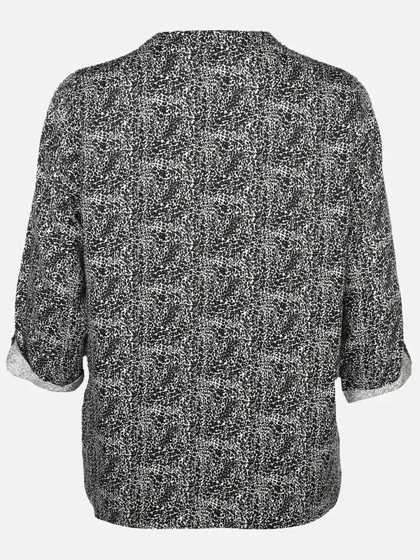 Bild 2 von Große Größen Bluse im Minimalprint Schwarz