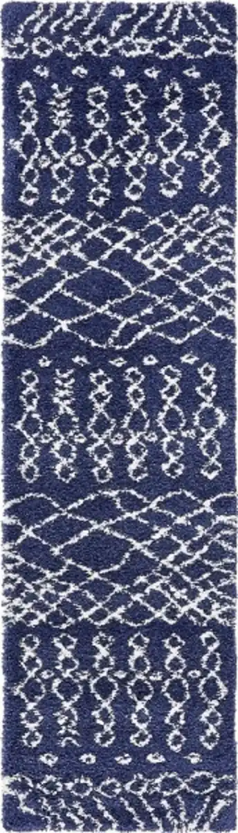 Bild 1 von Teppich "Temara Shag" Läufer Marineblau CA10338