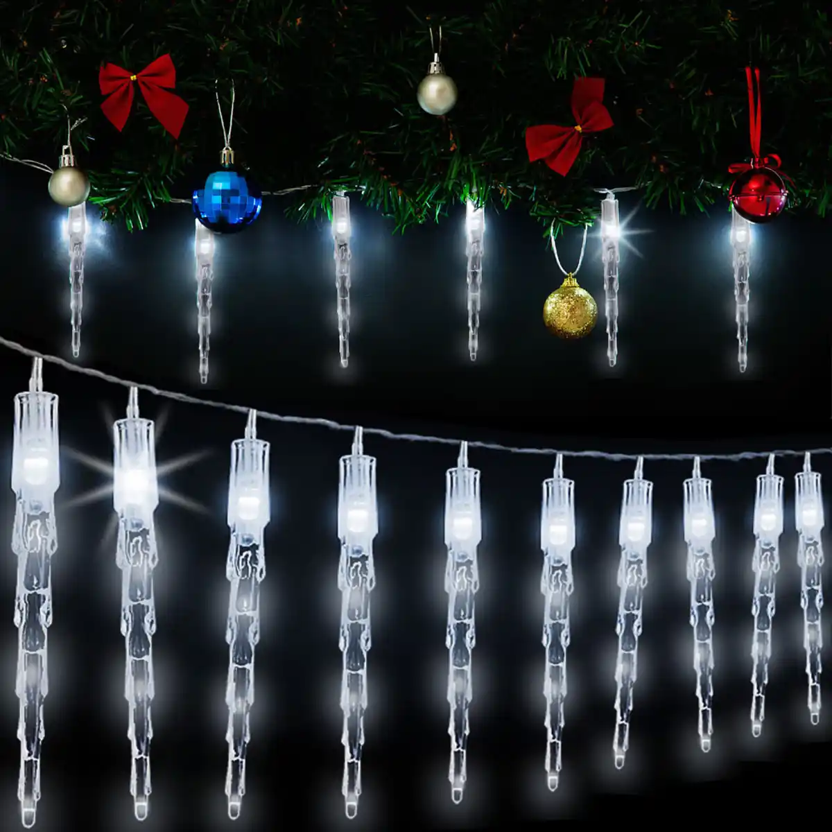 Bild 1 von Lichterkette Eiszapfen 80 LED 13m blau