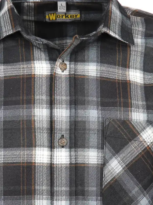 Bild 3 von Herren Flanellhemd Schwarz