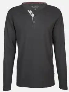 Herren Henleyshirt Grau