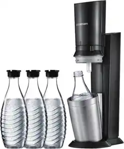 Sodastream CRYSTAL 3.0 Wassersprudler titan, Vorteilspack (3x Glaskar.