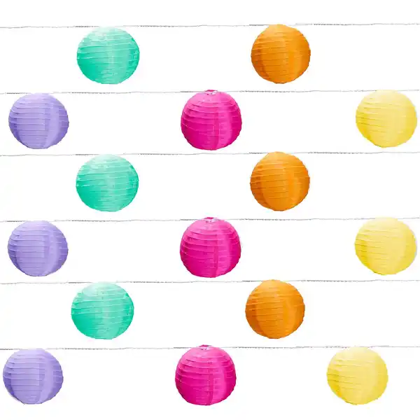 Bild 3 von AMARE LED Lichterkette mit 15 XXL Lampions mit 15 cm Durchmesser, strombetrieben mit 6 h Timer und I