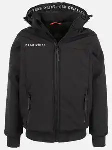 Jungen Softshell Winterjacke mit Bündchen Schwarz