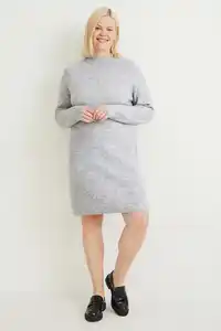 C&A Strickkleid, Grau, Größe: XL