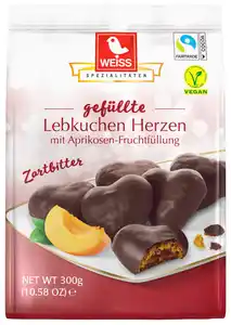 WEISS Gefüllte Lebkuchenherzen, 300-g-Packg.