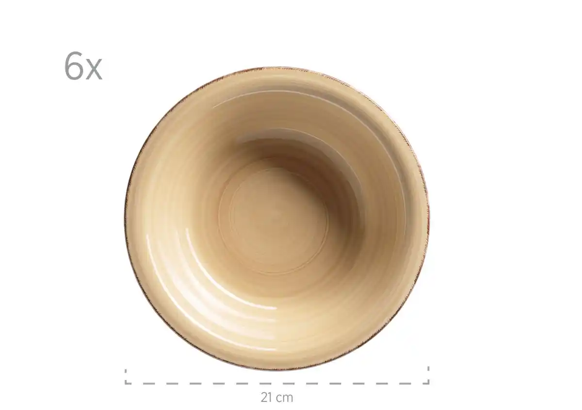 Bild 2 von Teller tief 21,6 cm, 6-er Set, BEIGE