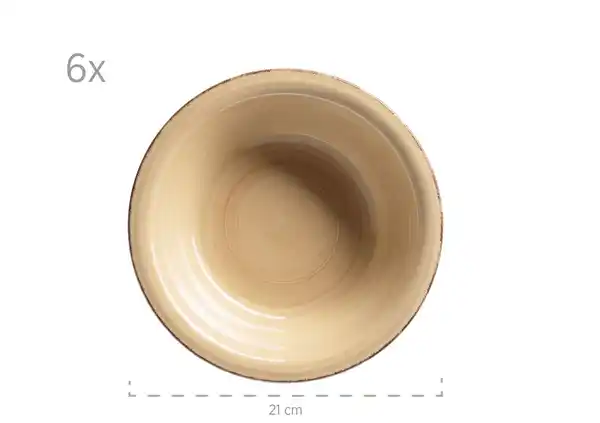 Bild 2 von Teller tief 21,6 cm, 6-er Set, BEIGE