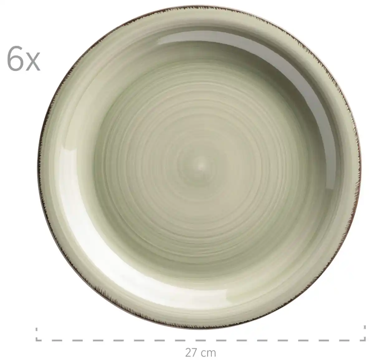 Bild 2 von Teller flach 27 cm, 6-er Set, OLIVGRÜN