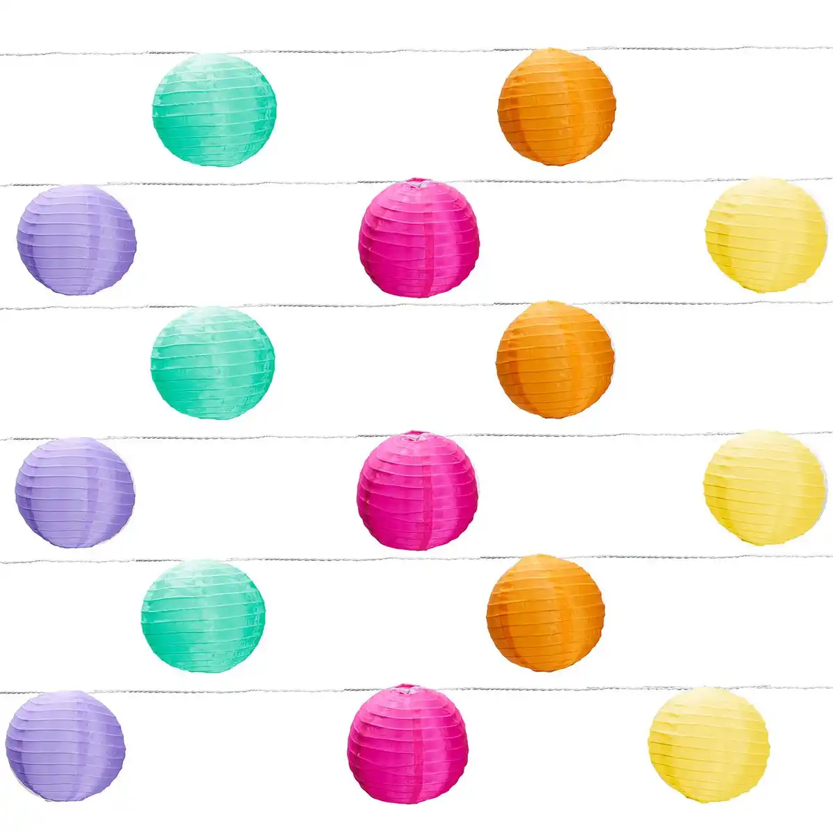 Bild 2 von AMARE LED Lichterkette mit 15 XXL Lampions mit 15 cm Durchmesser, strombetrieben mit 6 h Timer und I