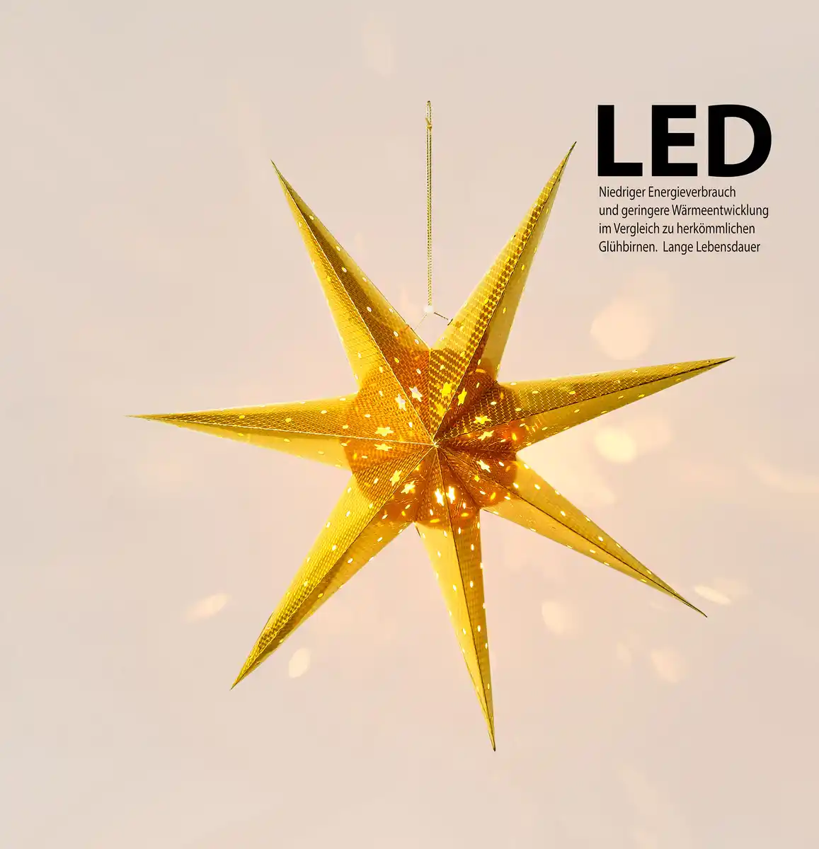 Bild 3 von AMARE LED-Stern 60 x 20 x 60 cm,  gold