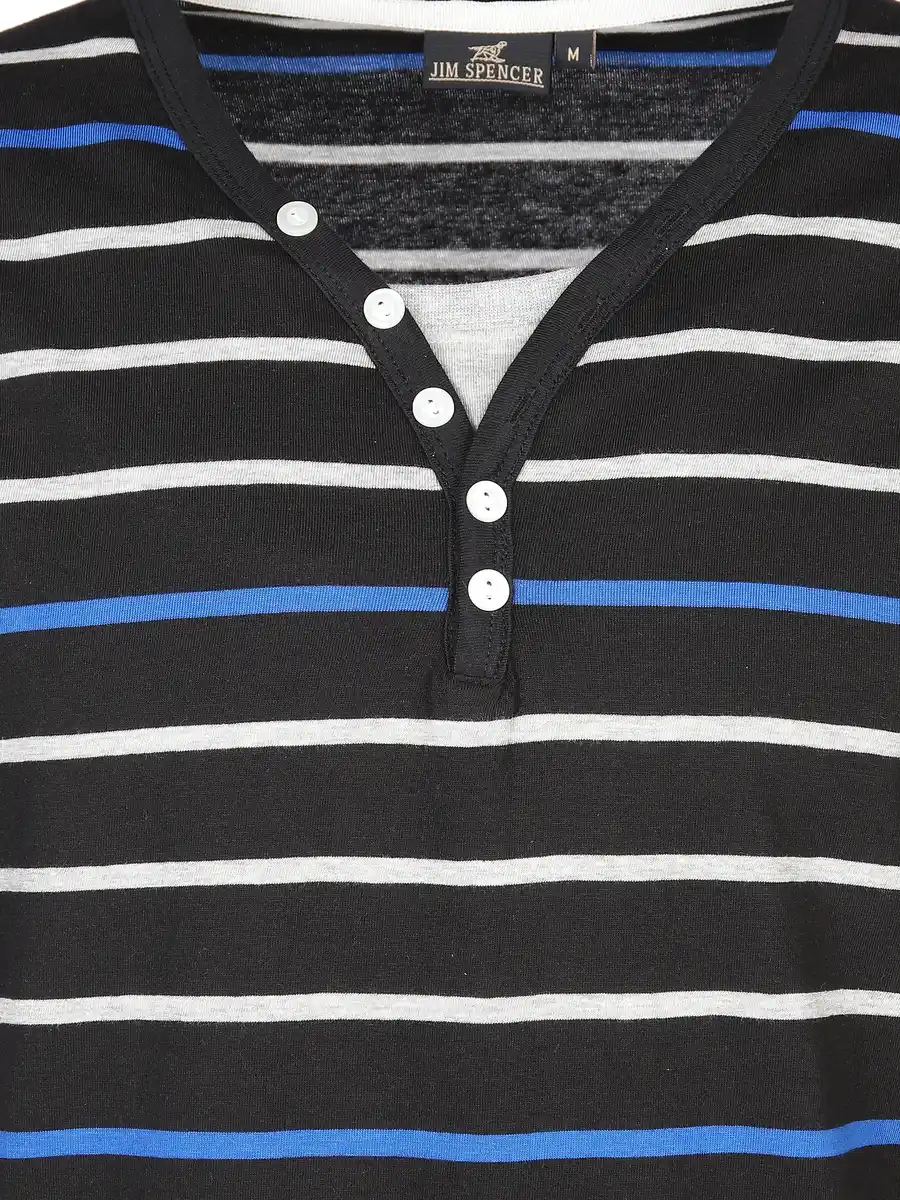 Bild 3 von Herren Pyjama mit Streifenshirt Schwarz