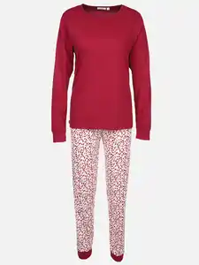 Damen Pyjama in langer Form Pink