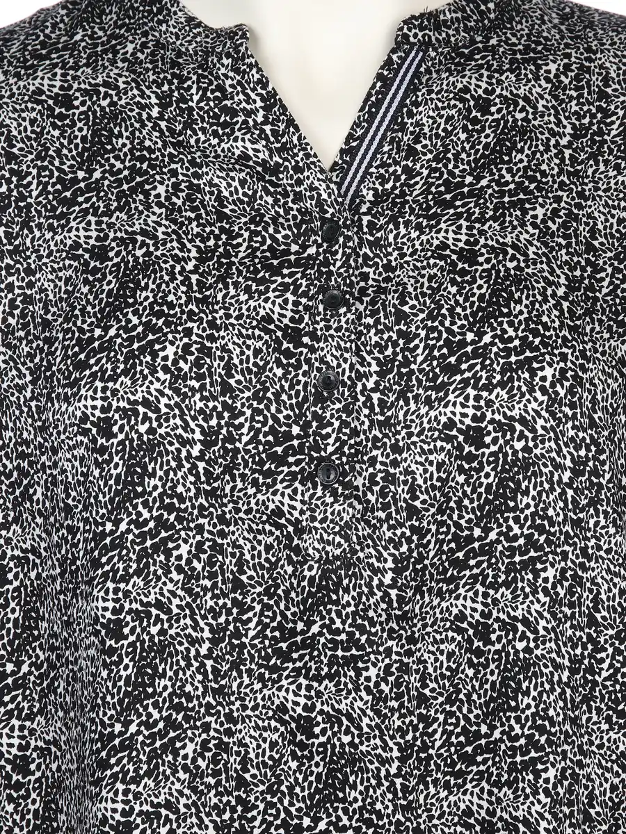 Bild 3 von Große Größen Bluse im Minimalprint Schwarz