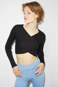 C&A CLOCKHOUSE-Crop Pullover, Schwarz, Größe: XS