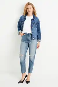 C&A Mom Jeans-High Waist, Blau, Größe: 44