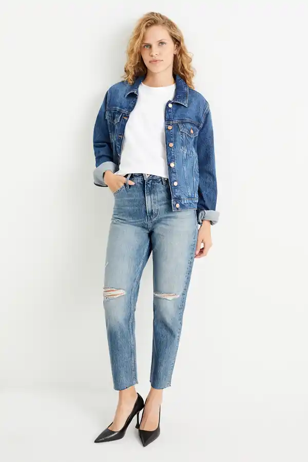 Bild 1 von C&A Mom Jeans-High Waist, Blau, Größe: 44