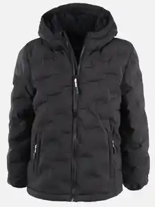 Mädchen Winterjacke mit Kapuze Schwarz