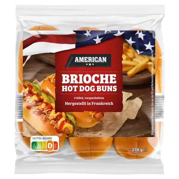 Bild 1 von AMERICAN Brioche-Hot-Dog-Buns 270 g