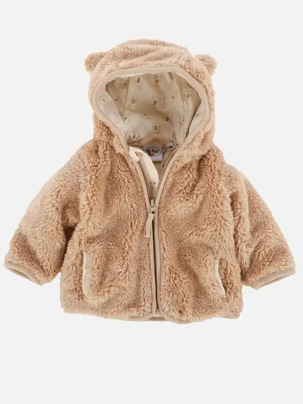 Bild 1 von Baby Kuscheljacke mit Kapuze und angesetzten Öhrchen Beige