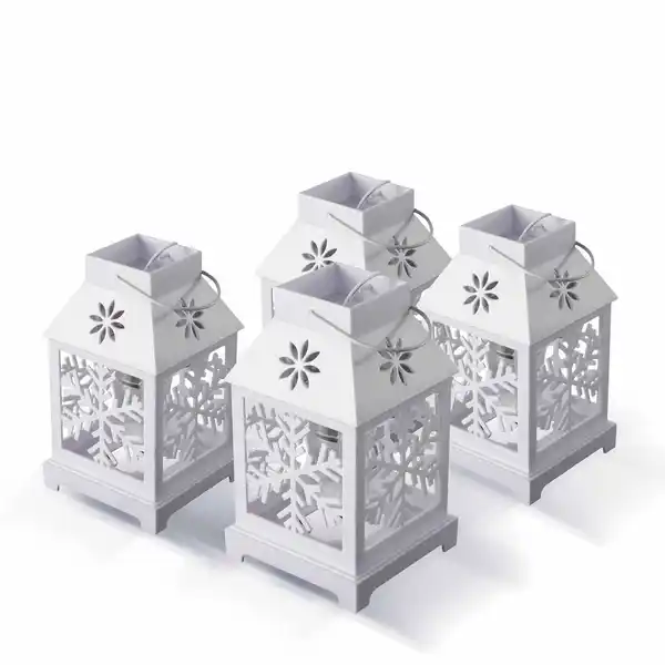 Bild 4 von X4-LIFE LED Laternen Lichterkette mit Schneeflocken Projektion