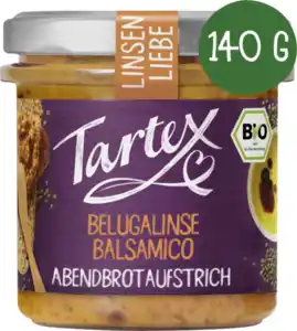 Tartex Bio Linsen Liebe Brotaufstrich Belugalinse Balsamico, 140 g