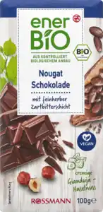 enerBiO Nougat Schokolade, 100 g