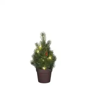 Mica Weihnachtsbaum mit Kieferzapfen grün 30 x 15 cm batteriebetrieben