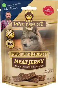 Wolfsblut Hundesnack Meat Jerky Wild Duck Turkey, 80 g