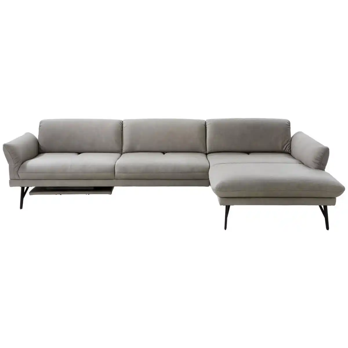Bild 1 von Joop! Ecksofa Posh, Grau, Leder, Echtleder, Rindleder, 3-Sitzer, Ottomane rechts, L-Form, 308x173 cm, Blauer Engel, Goldenes M, Emas, Typenauswahl, Fußauswahl, Lederauswahl, Stoffauswahl, seitenverk