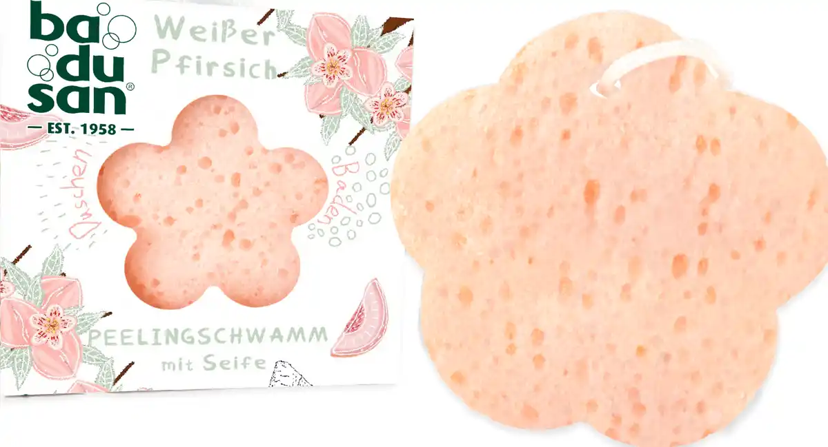 Bild 1 von Badusan Peelingschwamm Weißer Pfirsich, 100 g