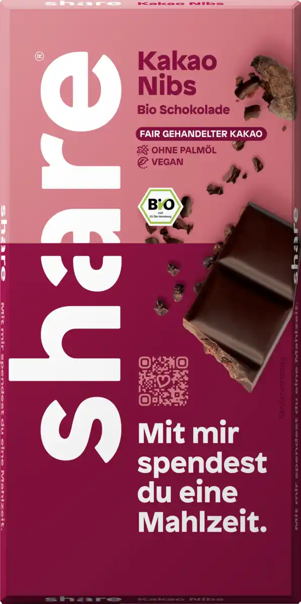 Bild 1 von share Bio Schokoladentafel Kakao Nibs, 100 g