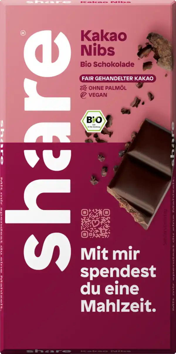 Bild 1 von share Bio Schokoladentafel Kakao Nibs, 100 g