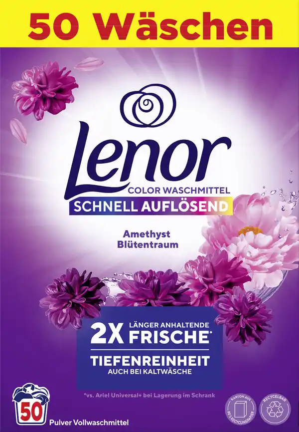 Bild 1 von Lenor Colorwaschmittel Pulver Amethyst 50 WL