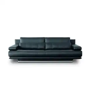 Rolf Benz 3-Sitzer-Sofa 6500, Schwarz, Leder, Echtleder, Nappaleder, 226x89x92 cm, Made in Germany, Goldenes M, Rücken echt, Hocker erhältlich, Stoffauswahl, Lederauswahl, Fußauswahl, Typenauswahl