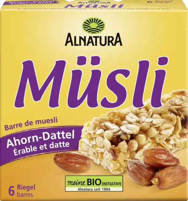 Bild 1 von Alnatura Bio Müsliriegel Ahorn-Dattel, 150 g