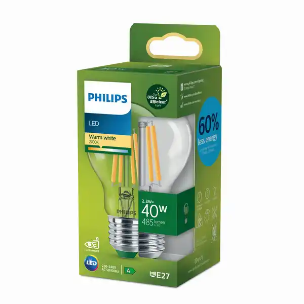 Bild 1 von Philips LED-Lampe 'ultra effizient' 2,3 W E27 485 lm, warmweiß