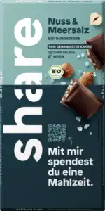 share Bio Schokoladentafel Nuss & Meersalz, 100 g