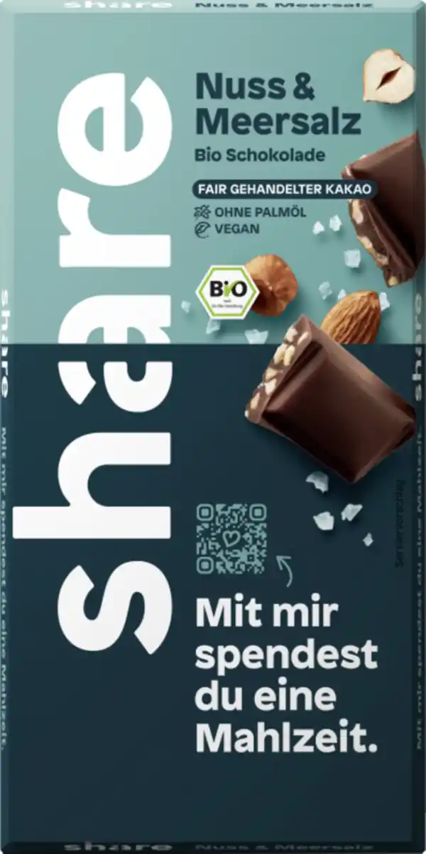 Bild 1 von share Bio Schokoladentafel Nuss & Meersalz, 100 g