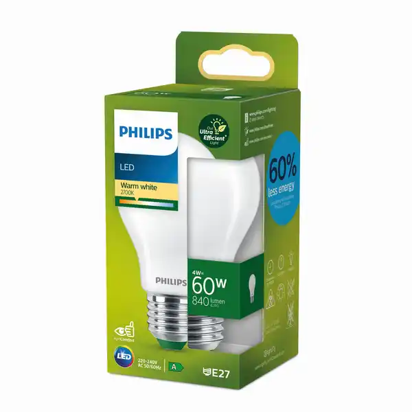 Bild 1 von Philips LED-Lampe 'ultra effizient' 4 W E27 840 lm, warmweiß