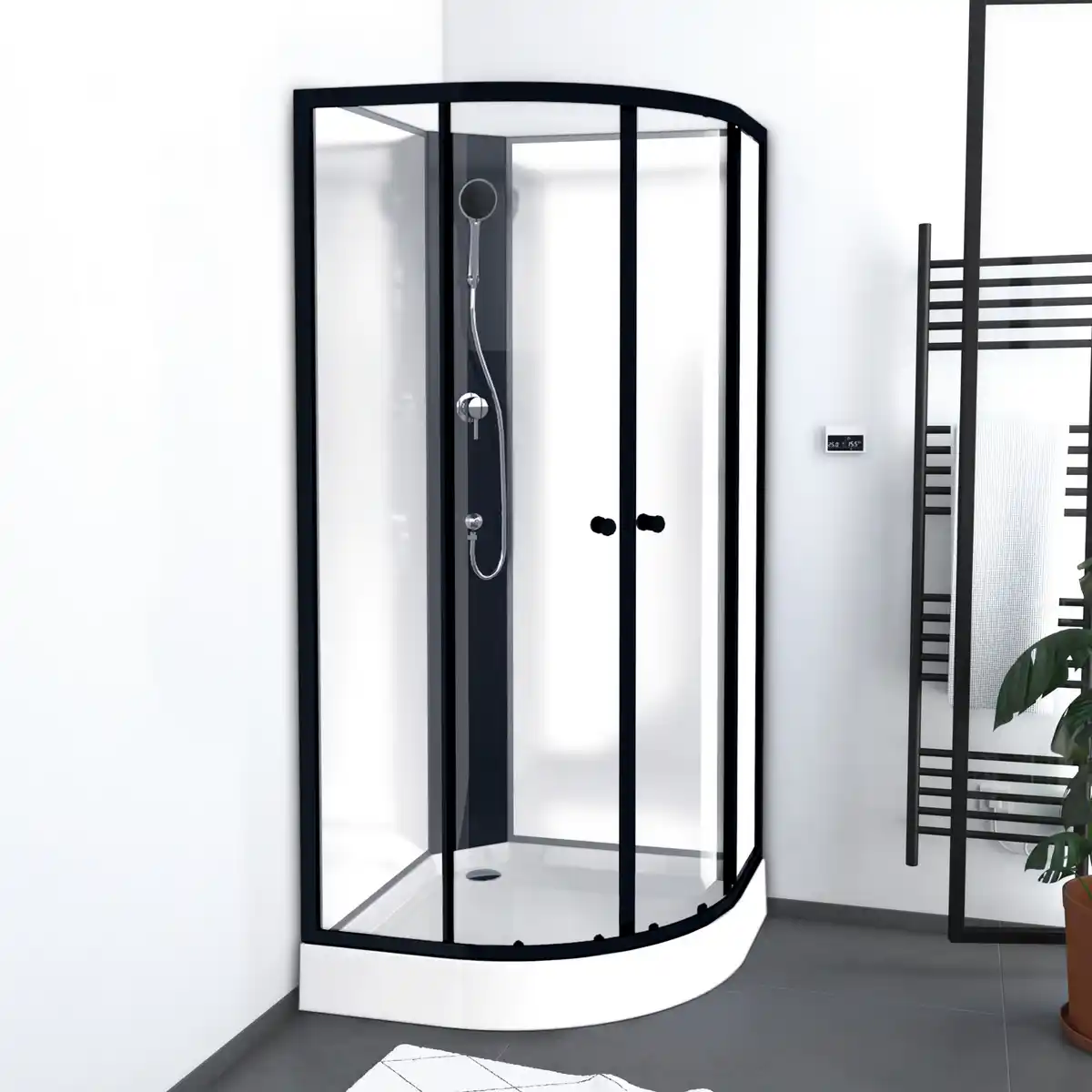Bild 1 von Aurlane Komplettdusche 'Ninjago' mit Schiebetür schwarz 85 x 85 x 200 cm