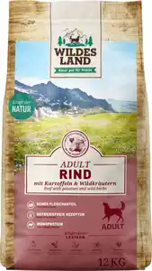 Wildes Land Hundefutter Rind mit Kartoffeln und Wildkräutern, 12 kg