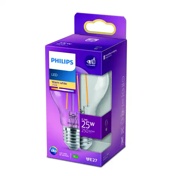 Bild 1 von Philips LED classic A60 2,2 W E27 warmweiß 250 lm