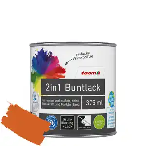 toom 2in1 Buntlack 'Feuerglut' orange seidenmatt 375 ml