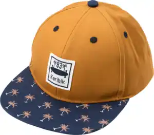 PUSBLU Basecap mit Palmen-Muster, orange & blau, Gr. 54/55