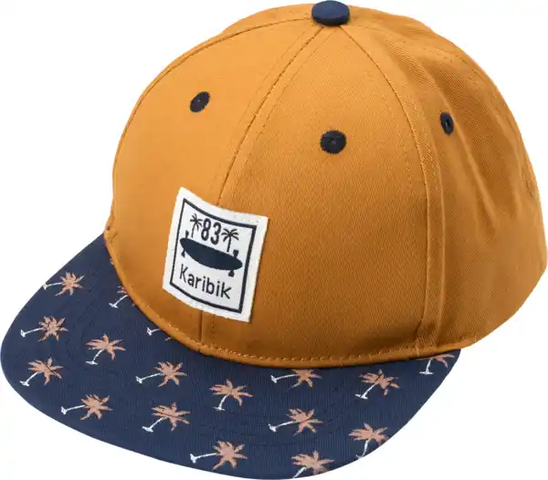 Bild 1 von PUSBLU Basecap mit Palmen-Muster, orange & blau, Gr. 54/55