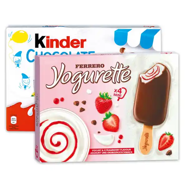 Bild 1 von Ferrero Kinder Schokolade Eis / Yogurette Eis