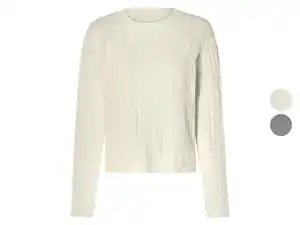 esmara® Damen Strickpullover, mit Zopfmuster